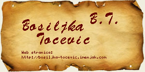 Bosiljka Točević vizit kartica
